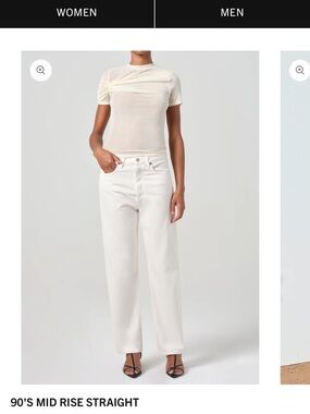 Agolde 90's Straight Leg Jeans - White